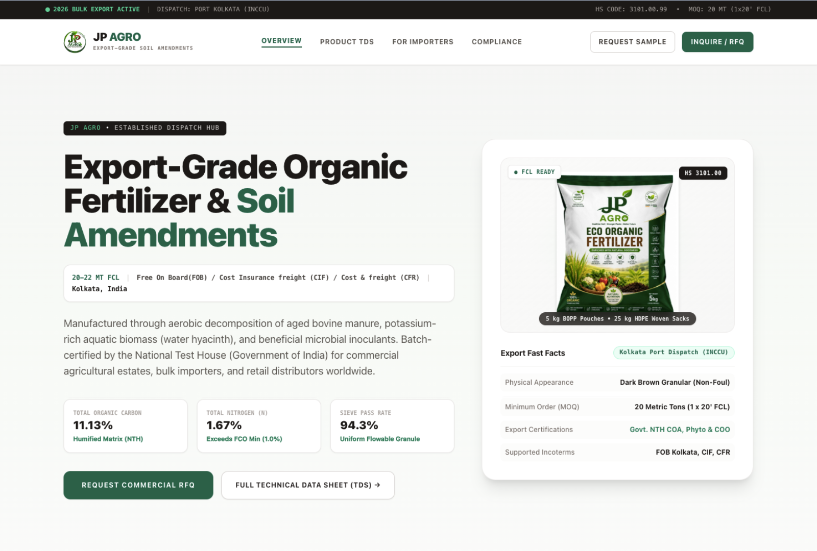 JP Agros Website Demo
