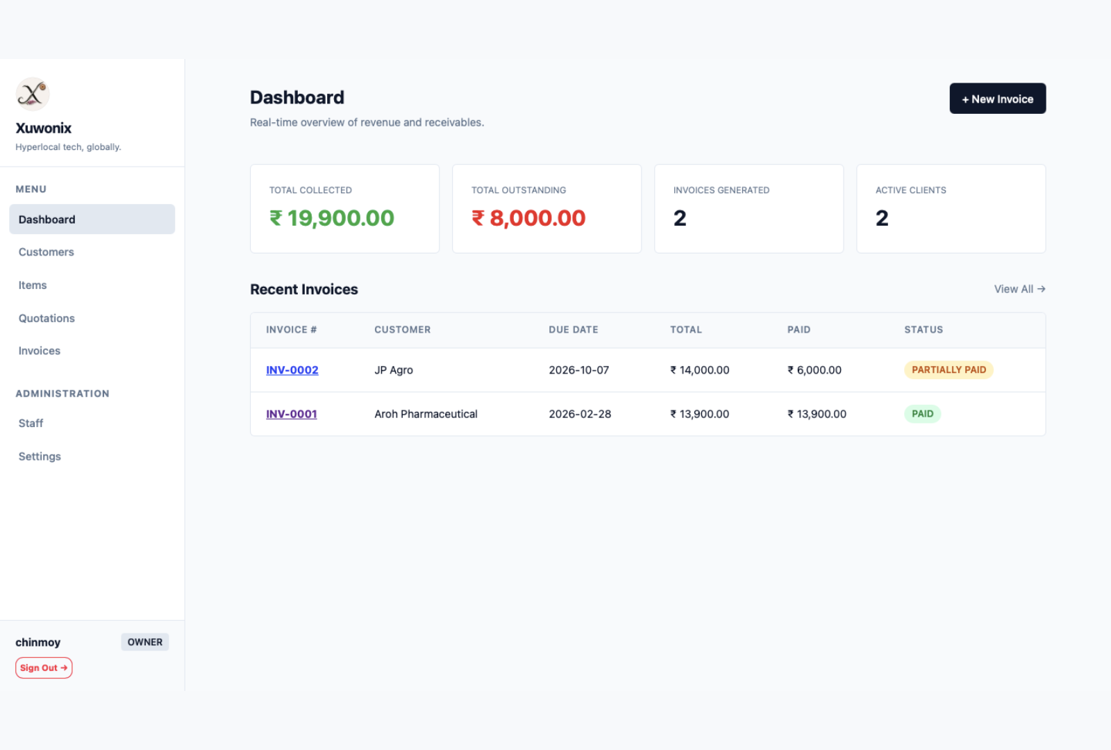 BillX Billing System Website Demo